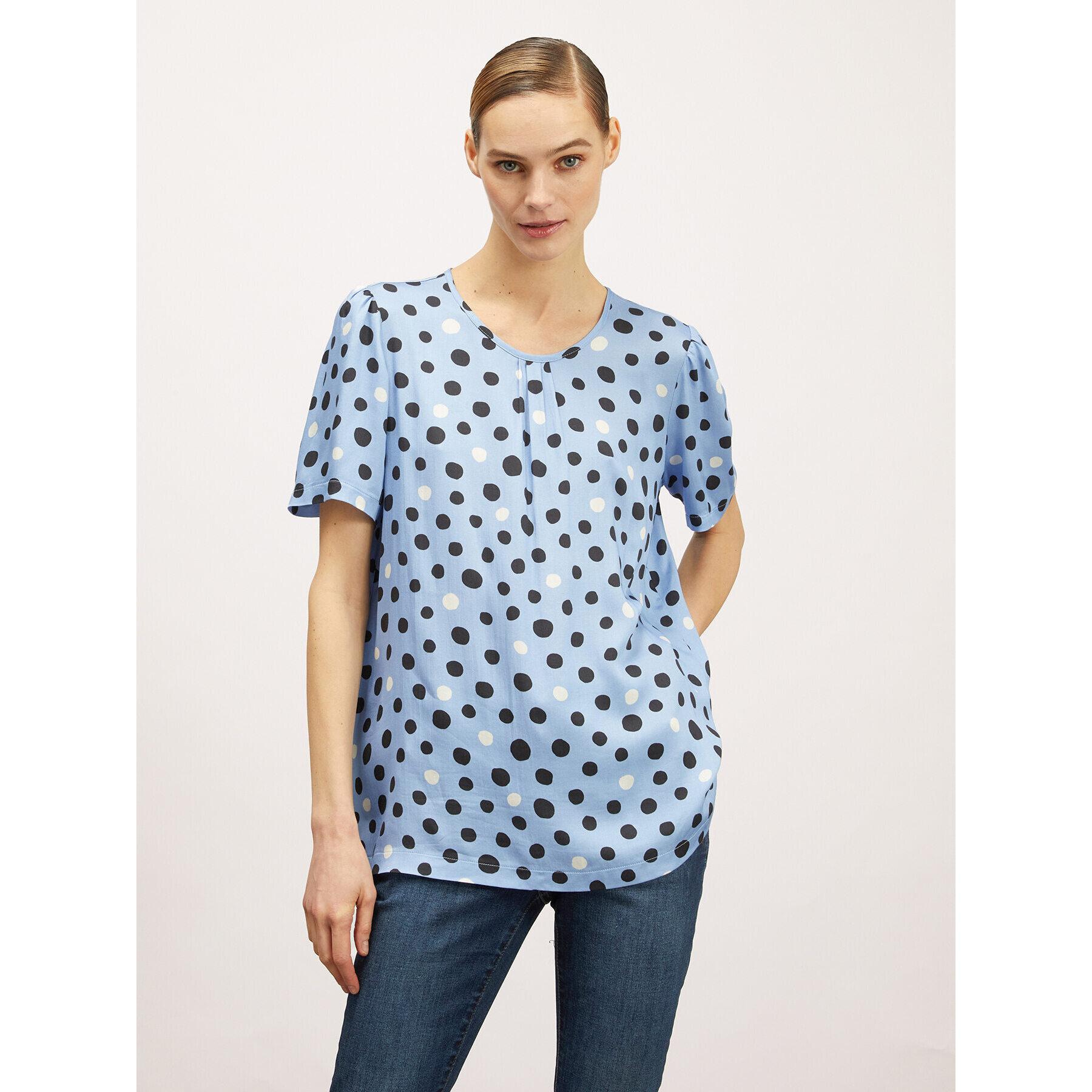 Motivi - Blusa in raso fantasia a pois - Azzurro