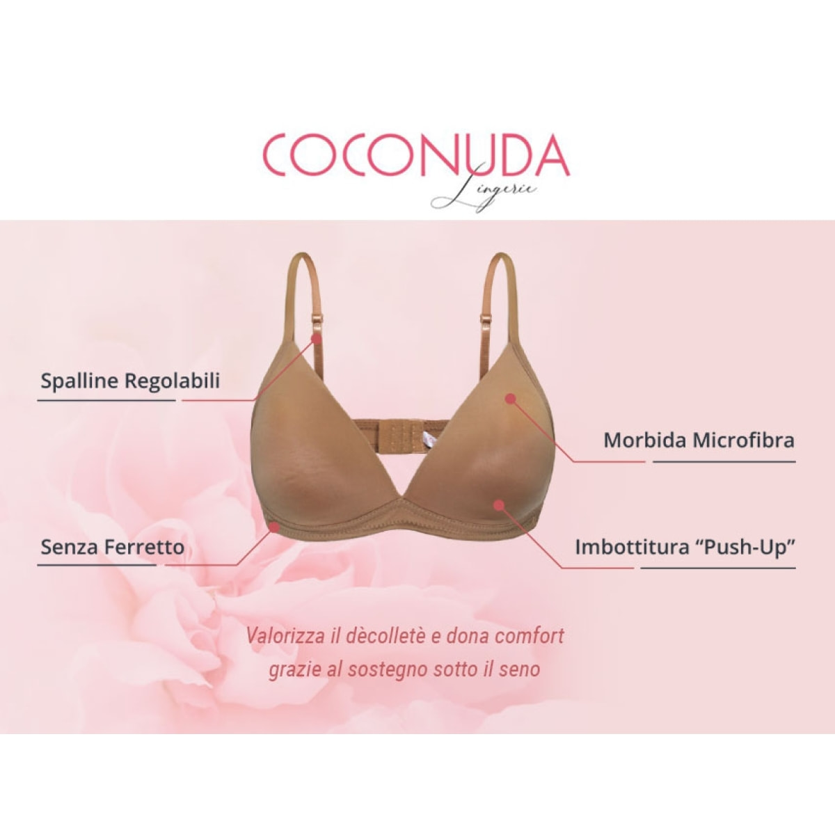 3 Reggiseni Donna Coconuda Art. Ciclamino Coppa B