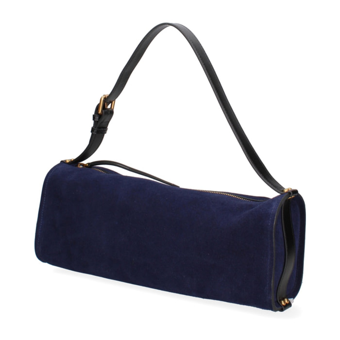 Borsa a spalla da donna Made in Italy - Valoria Chic - Pelle scamosciata - 35.0 x 14.0 x 10.0 cm