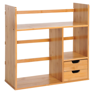 Étagère Livre Bureau Bibliothèque Étagère de Rangement Stockage Organisateur Bureau Cuisine Salle de Bain Bois de Bambou Naturel