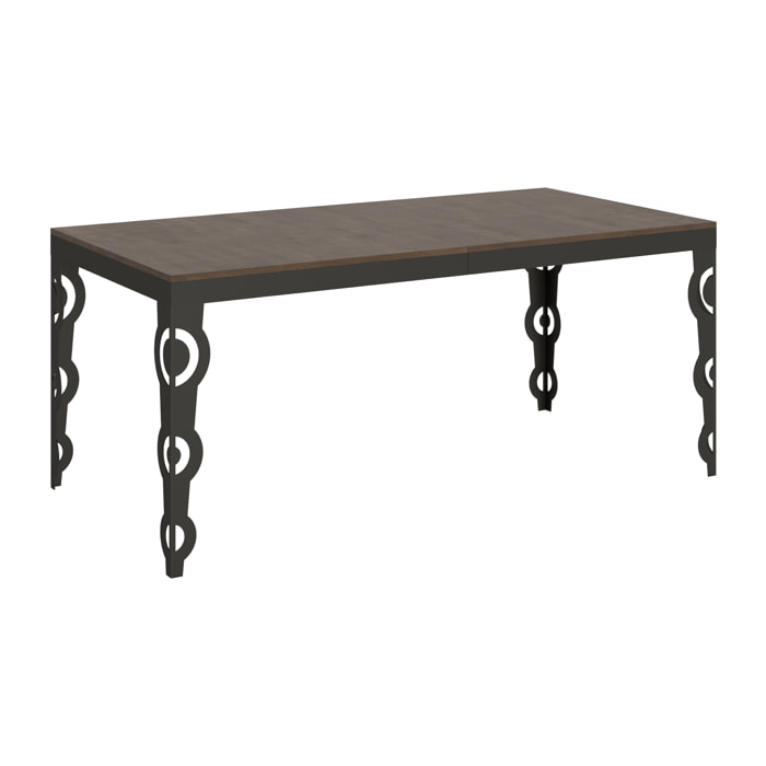 Table extensible 90x180/284 cm Karamay Evolution Noyer cadre Anthracite