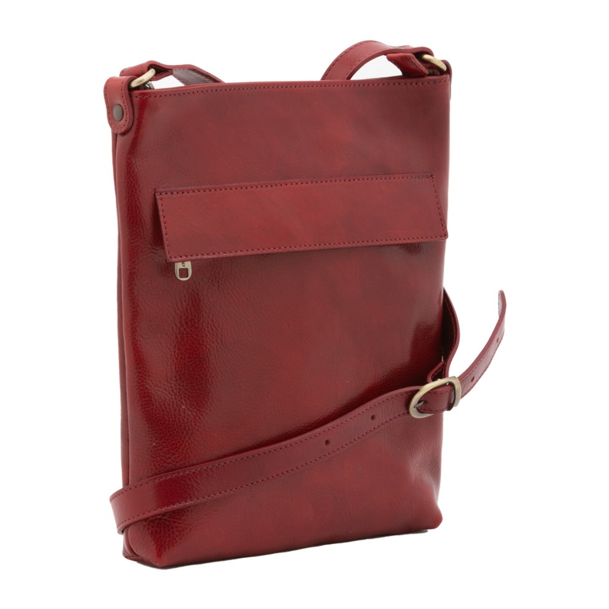 Borsa a tracolla uomo in vera pelle - Modello False - Made in Italy - 26.0 x 34.0 x 5.0 cm