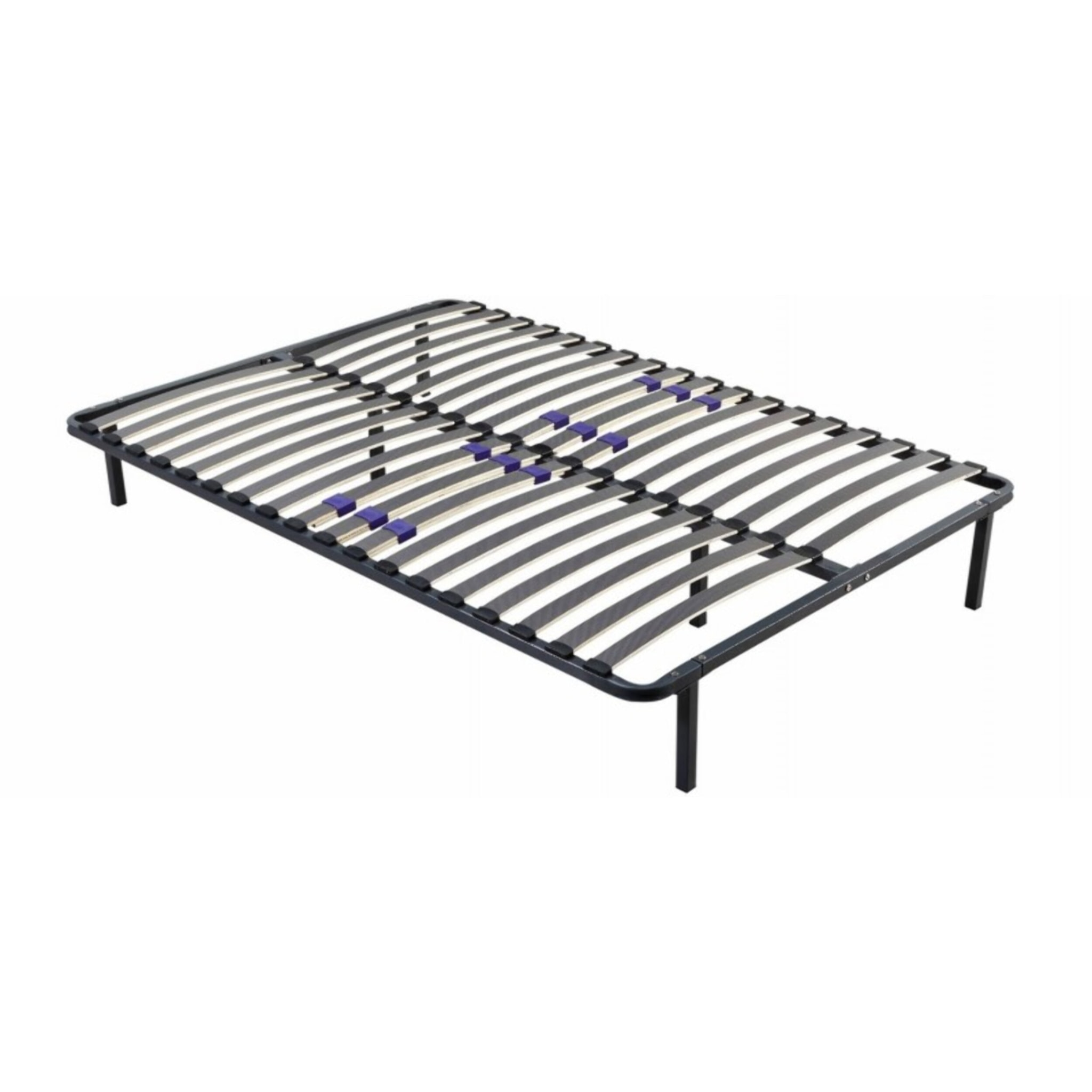 Ensemble sommier cadre métallique & Matelas | Mémoire de forme avec surmatelas intégré | lattes réglables flexibles | Robustesse et confort