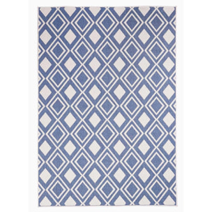 Tapis d'extérieur Reversible Kuci bleu et blanc