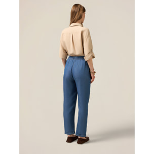 Oltre - Pantalones jogger de tencel - Azul