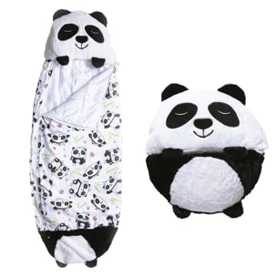 Saco de dormir convertible en almohada, para niños, Osito Panda. Tacto peluche. Grande /L: 170x70cm.