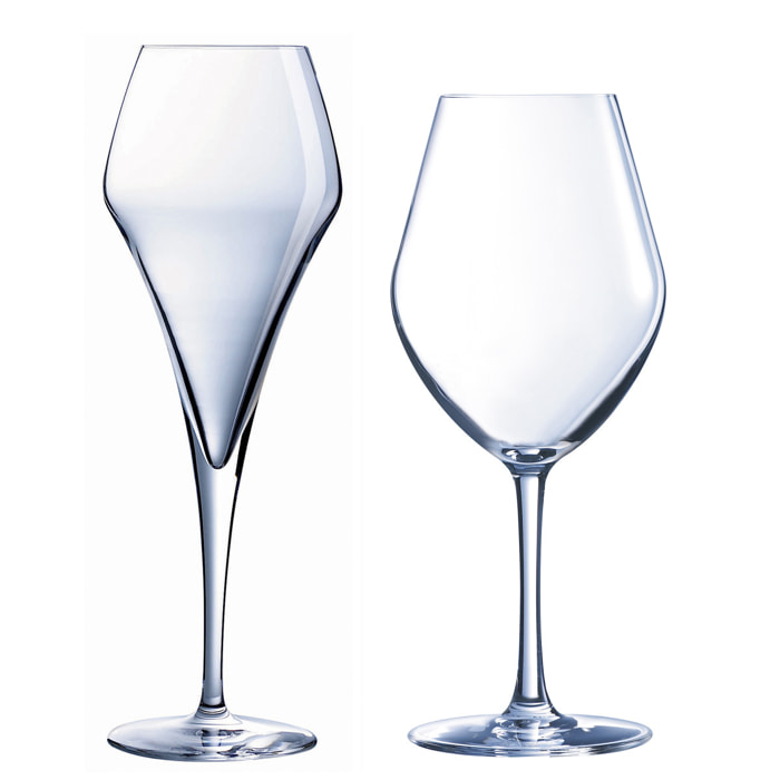 Lys - Lot de 6 flûtes 21cl et 6 verres à pied 35cl