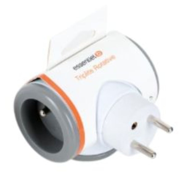 Multiprise ESSENTIELB 3 prises 16A rotative grise