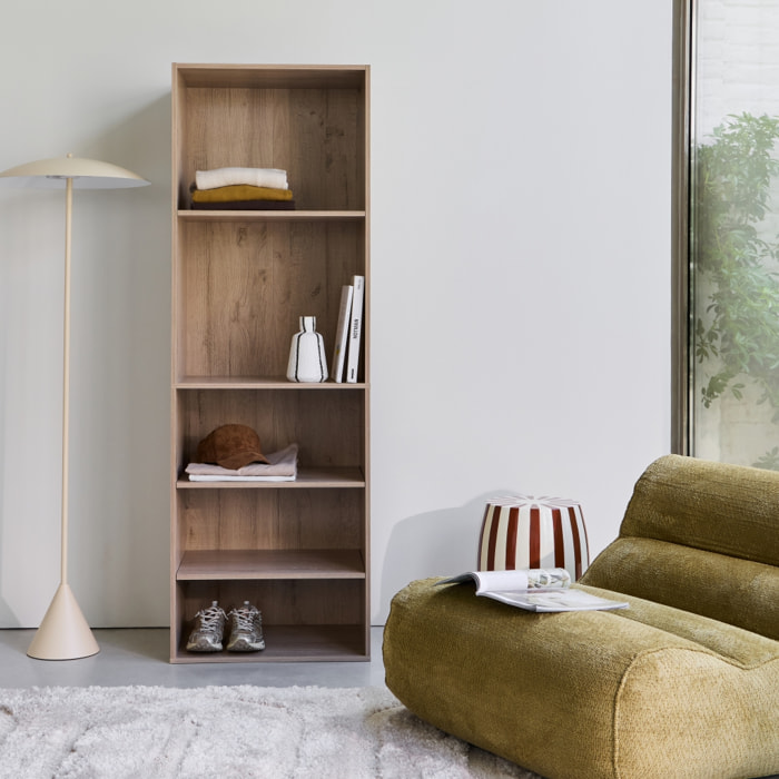 Module dressing décor bois 5 étagères MODULO
