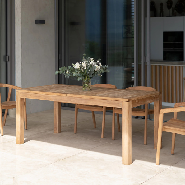 Table de jardin extensible en teck 6 à 10 personnes - Nido