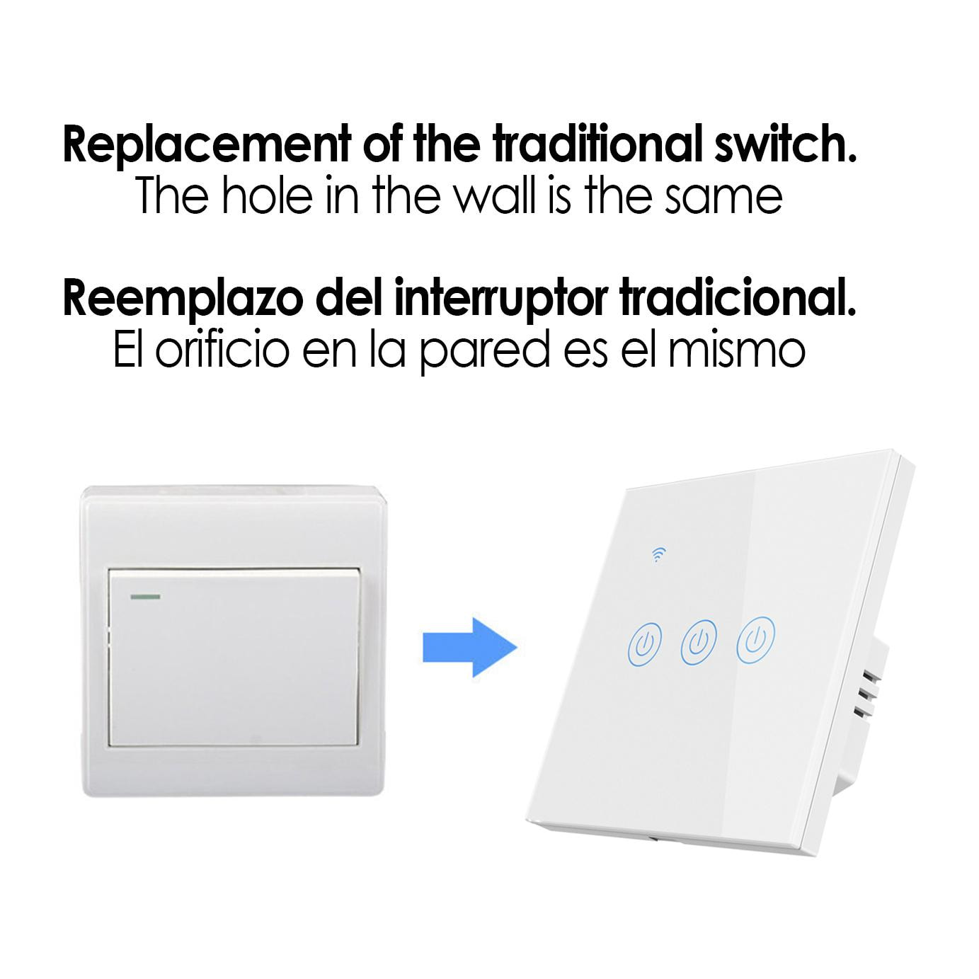 Switch Wifi Smarthome con 3 pulsanti compatibile con Amazon Alexa e Google Home