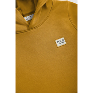 Sudadera orgánica de capucha y bolsillos ocre Neutrals kids con logo