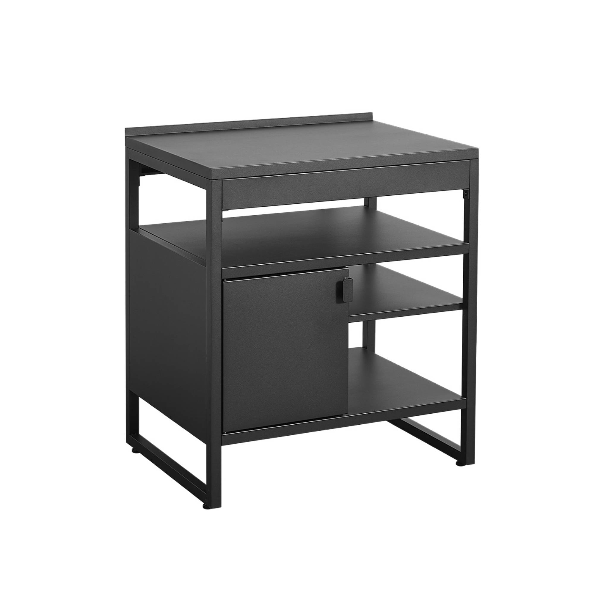 Cuisine extérieure acier 1 porte 3 étagères L80cm noir - Kea