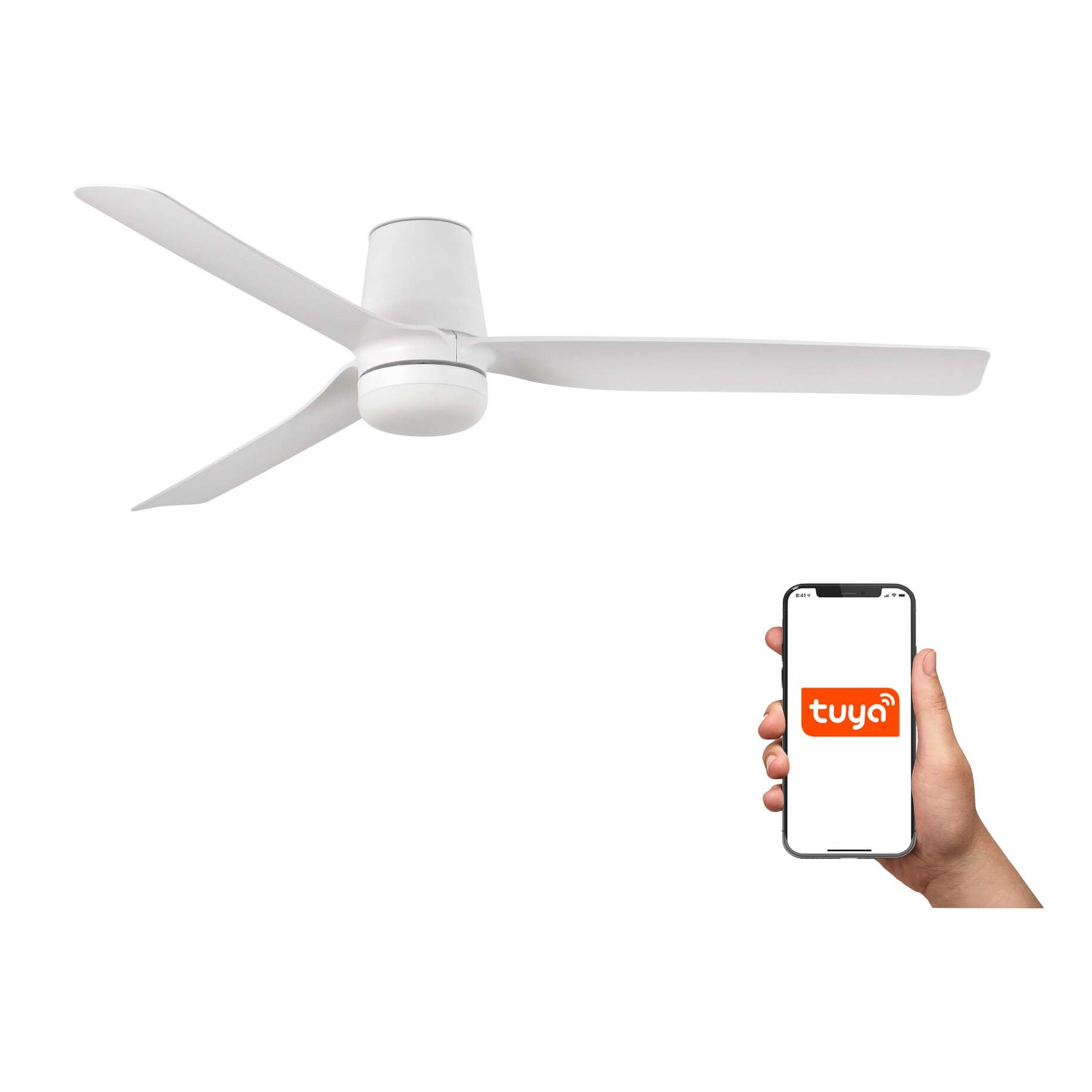 PUNT TUB M LED Ventilador de techo blanco TUYA