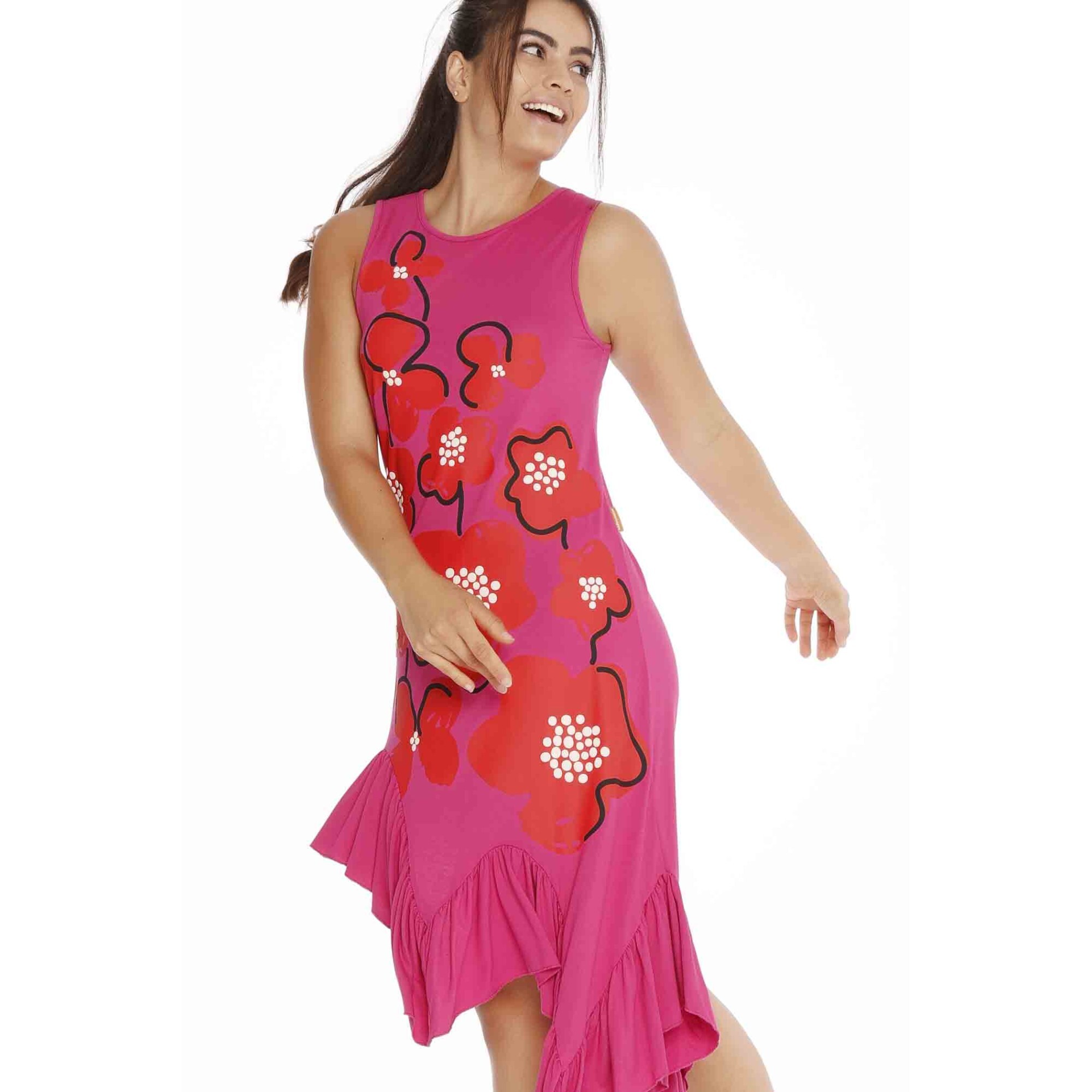 Mamatayoe Vestido Passiflora Para Mujer, Escote Redondo, Rosa