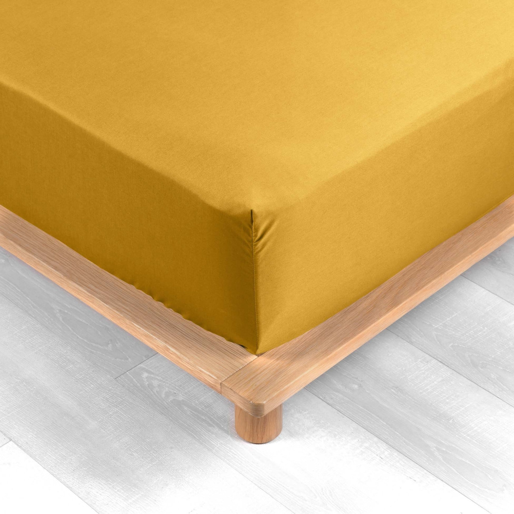 Drap Housse Uni 100% Percale de Coton ORIGINE - Jaune Curry
