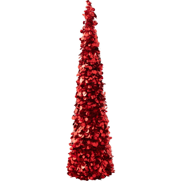 J-Line Arbre Pailleté - polystyrène  - rouge - large
