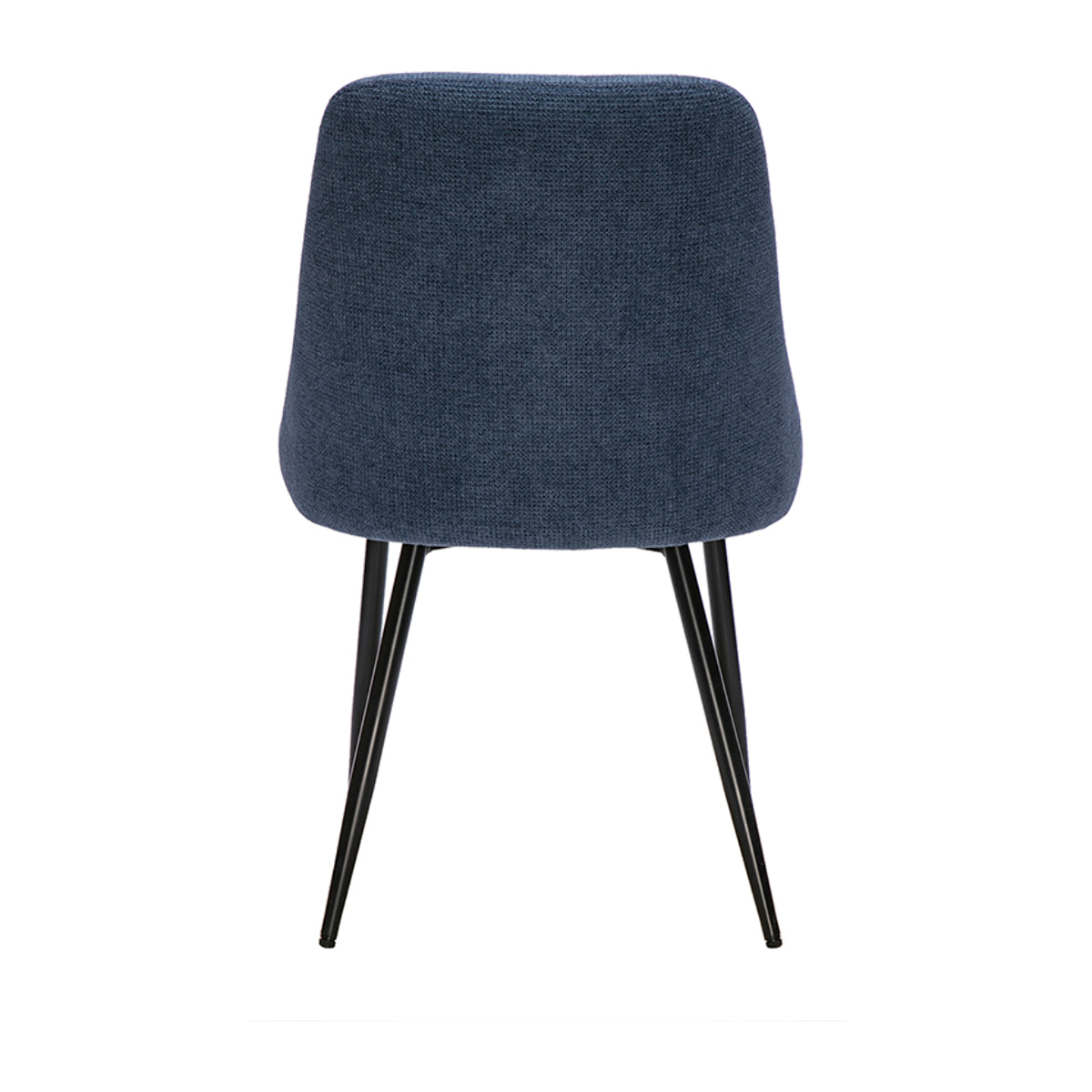 Chaises en tissu chenille bleu foncé et métal noir (lot de 2) HASTA