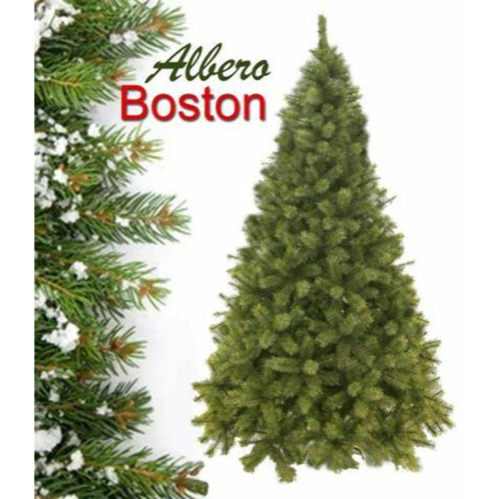 ALBERO 240 CM BOSTON 1968 TIPS 1/1Folto, Ignifugo, Effetto Realistico, Rami a Gancio, Materiale Resistente e Duraturo