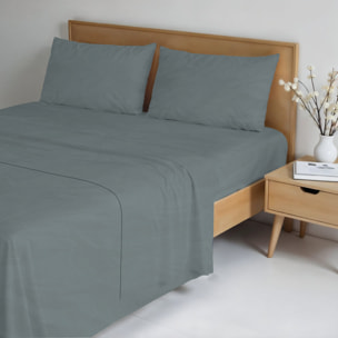 COMPLETO LETTO WATER WASHED, 100% Microfibra, No Stiro - GRIGIO CHIARO