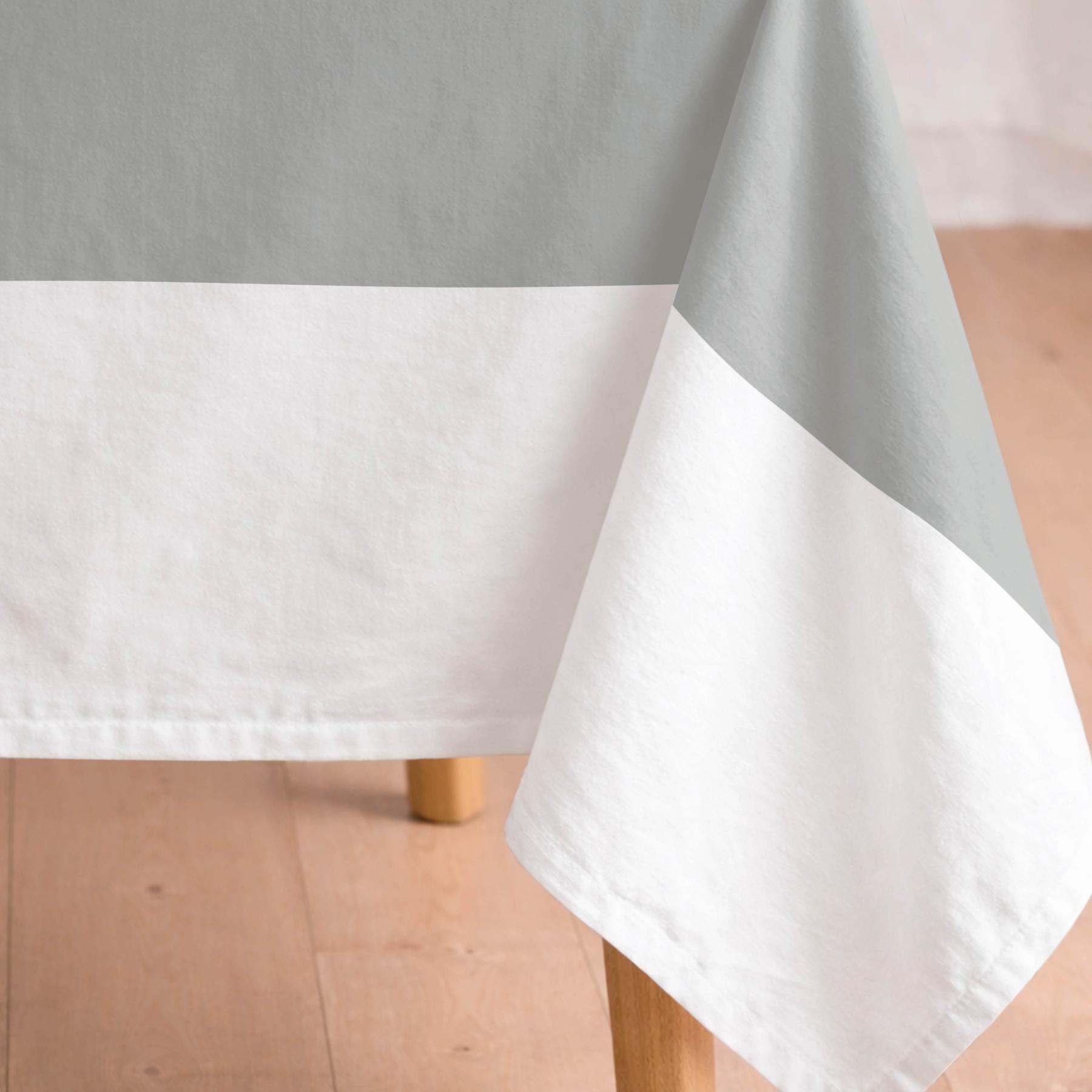 Nappe anti-taches DUO GRIS - en 100 % coton