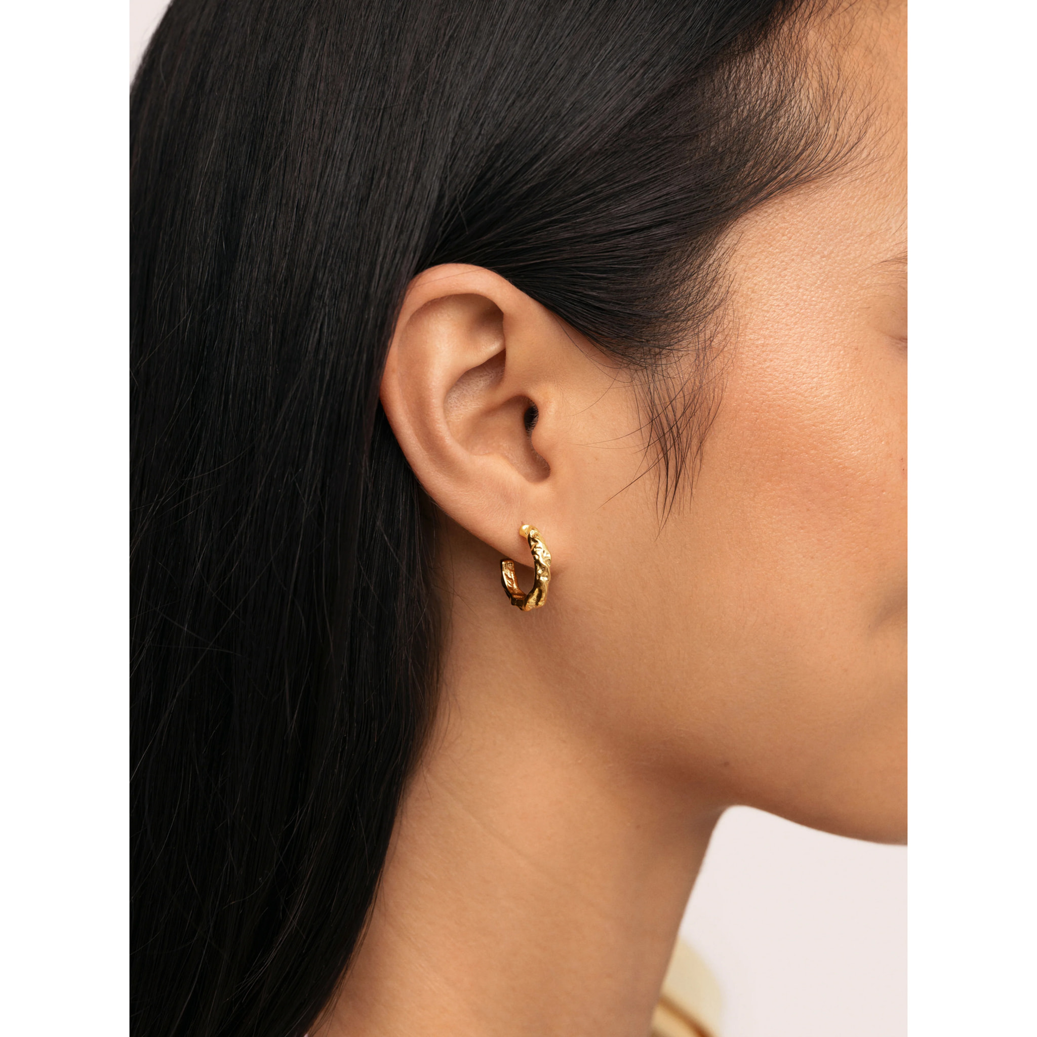 Pendientes Aro Organic River Acero Baño Oro