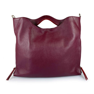 Borse Donna colore Bordeaux-in pelle Made in Italy 39 X 31 X 5cm