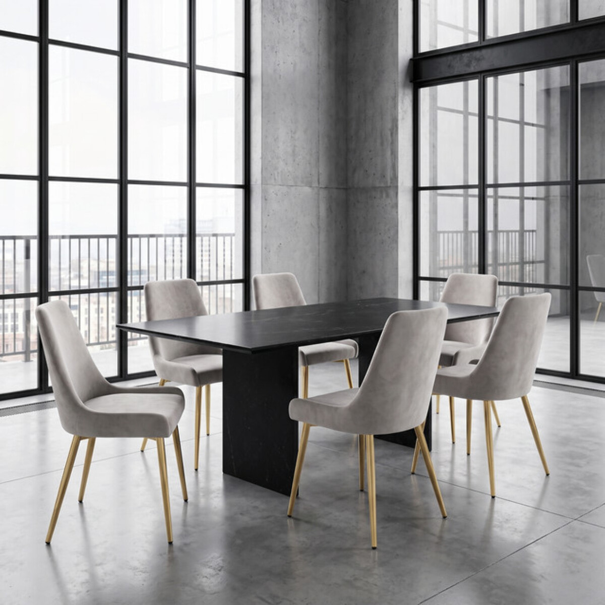 Sedia Imbottita in Effetto Velluto con Gambe Oro, Design Moderno ed Elegante per Sala da Pranzo, Cucina, Soggiorno, Studio e Ufficio