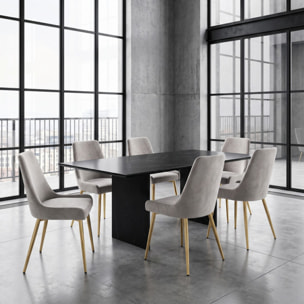 Sedia Imbottita in Effetto Velluto con Gambe Oro, Design Moderno ed Elegante per Sala da Pranzo, Cucina, Soggiorno, Studio e Ufficio