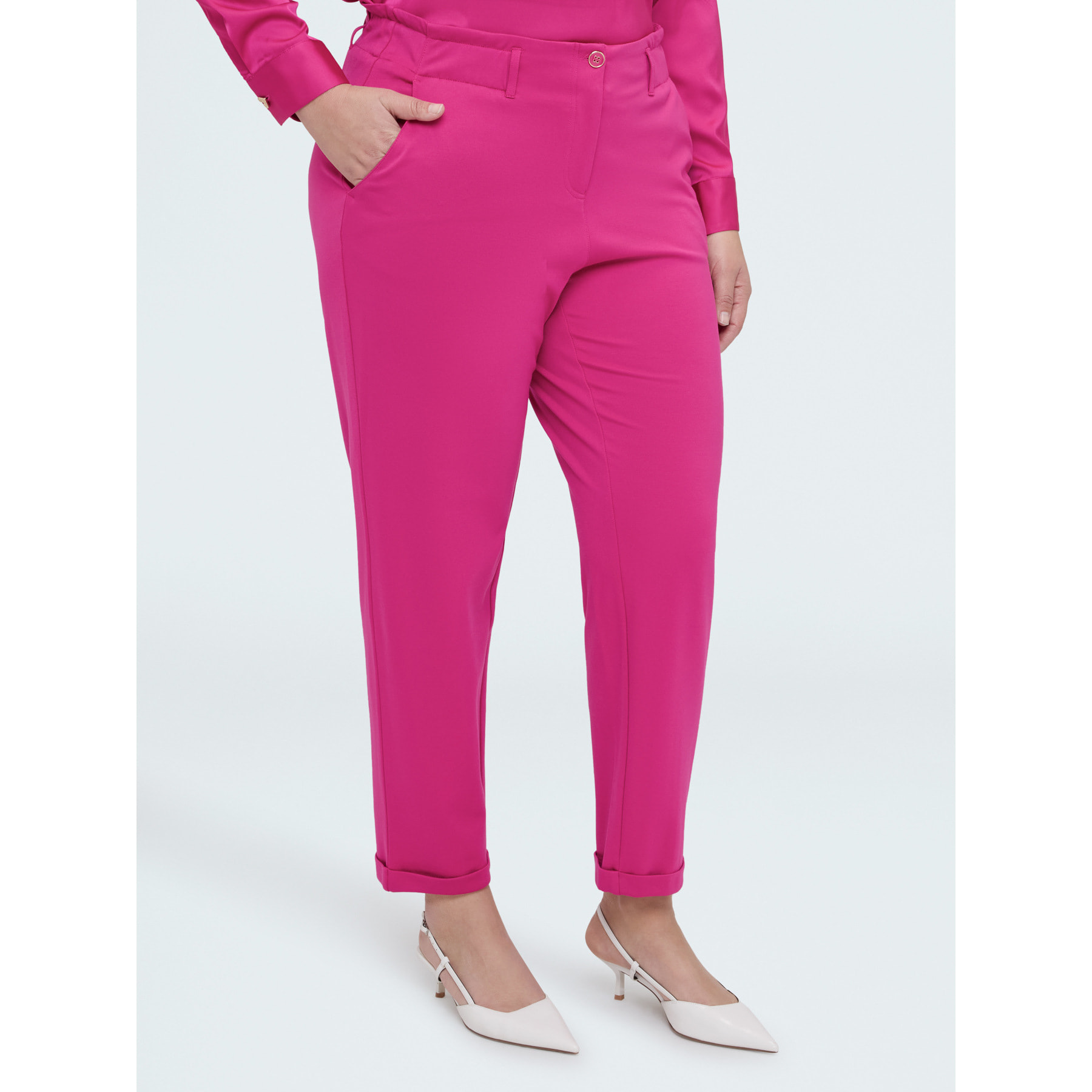 Fiorella Rubino - Pantaloni Balloon in Punto Milano - Fucsia