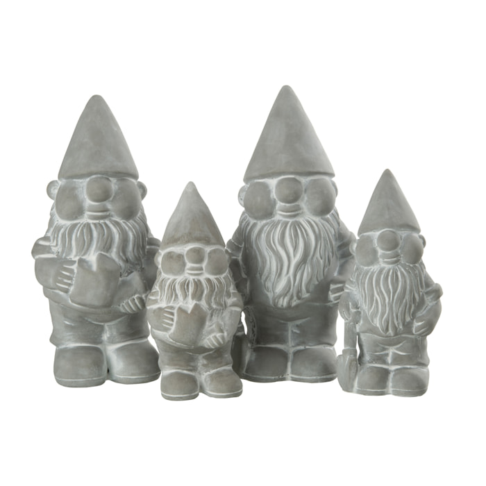 J-Line figurine Lutin - ciment - gris - large - 2 pcs