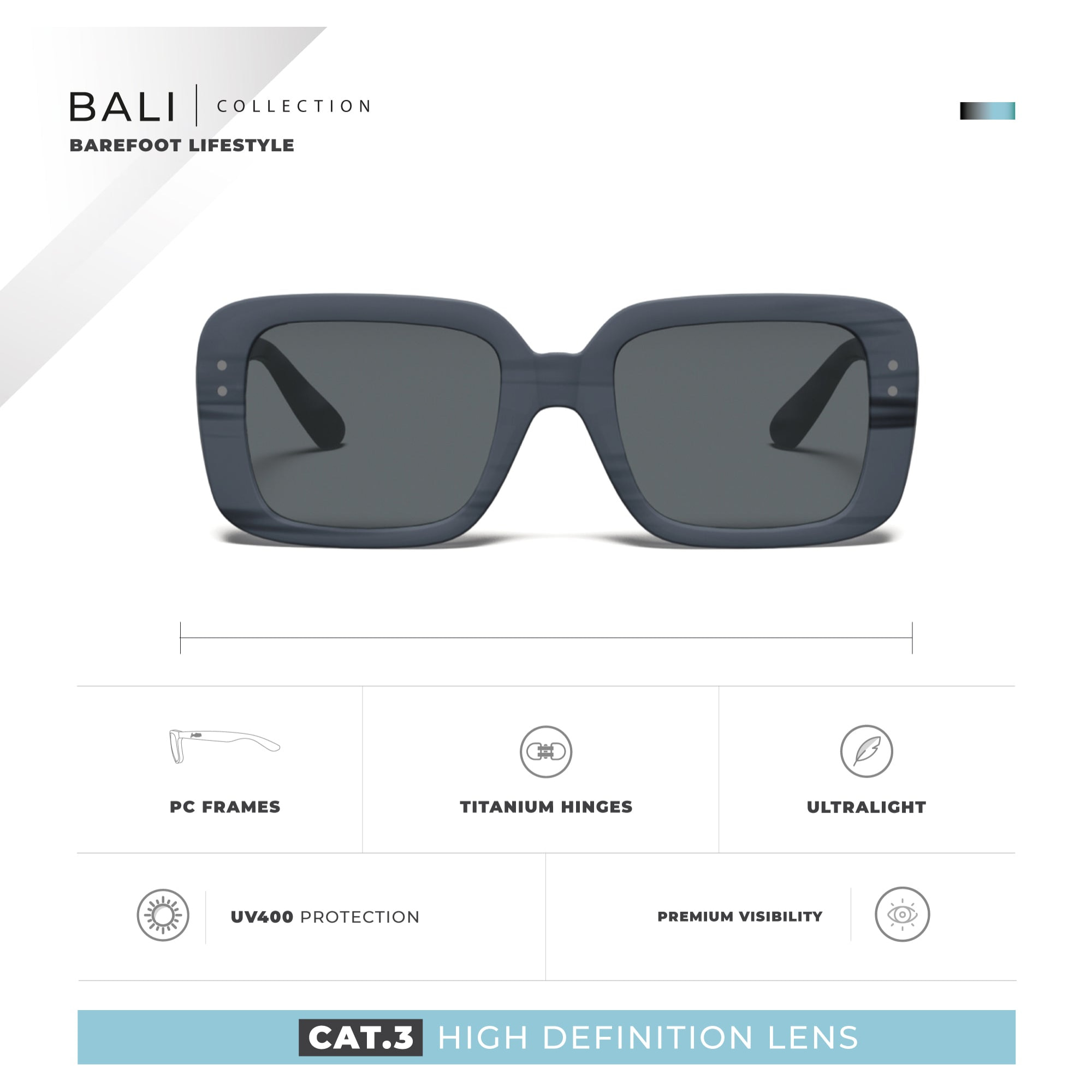 Gafas de Sol Bali Azul Hanukeii para hombre y mujer