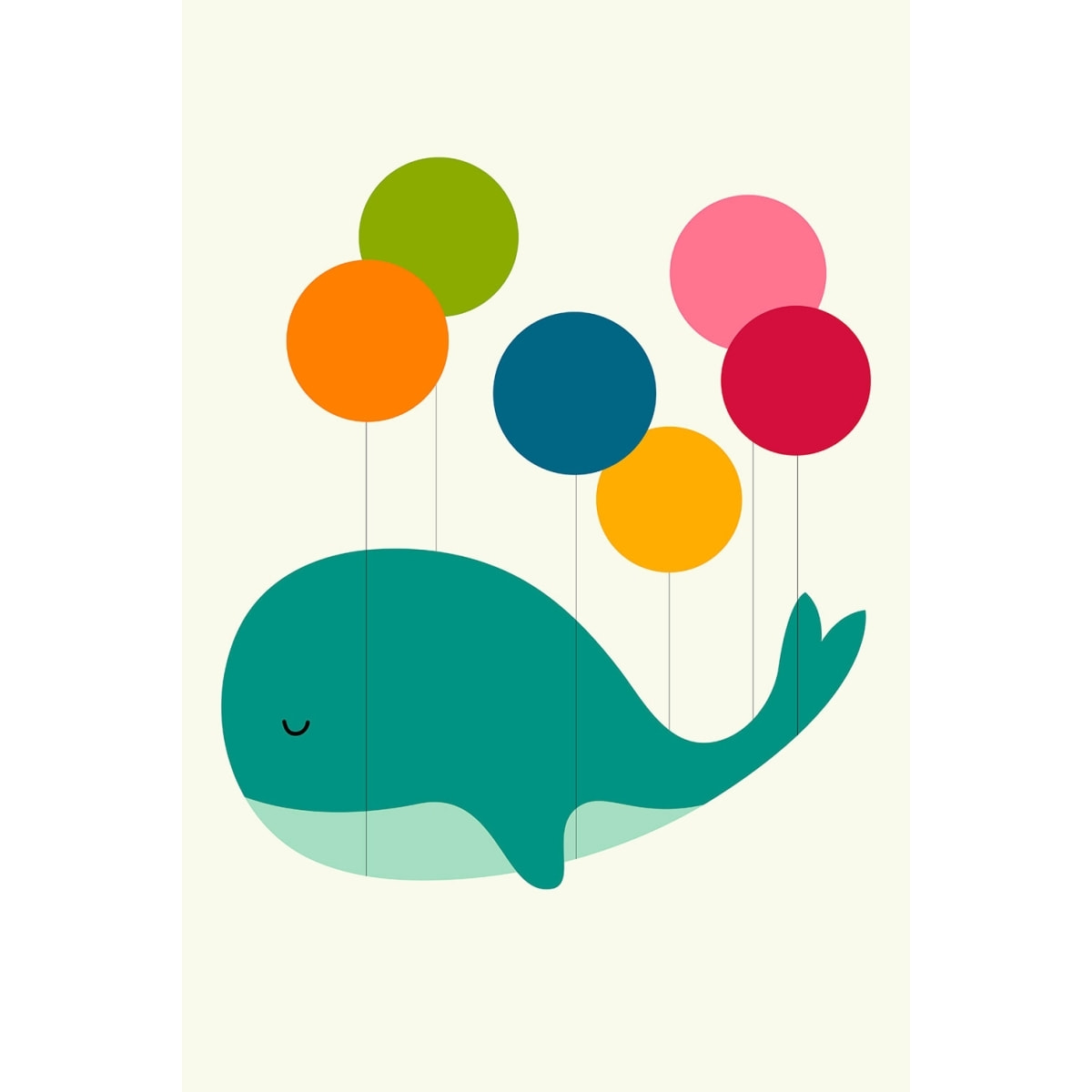 Tableau baleine ballon Toile imprimée