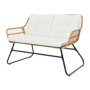 Salon de jardin bas 4 places effet rotin PAITA