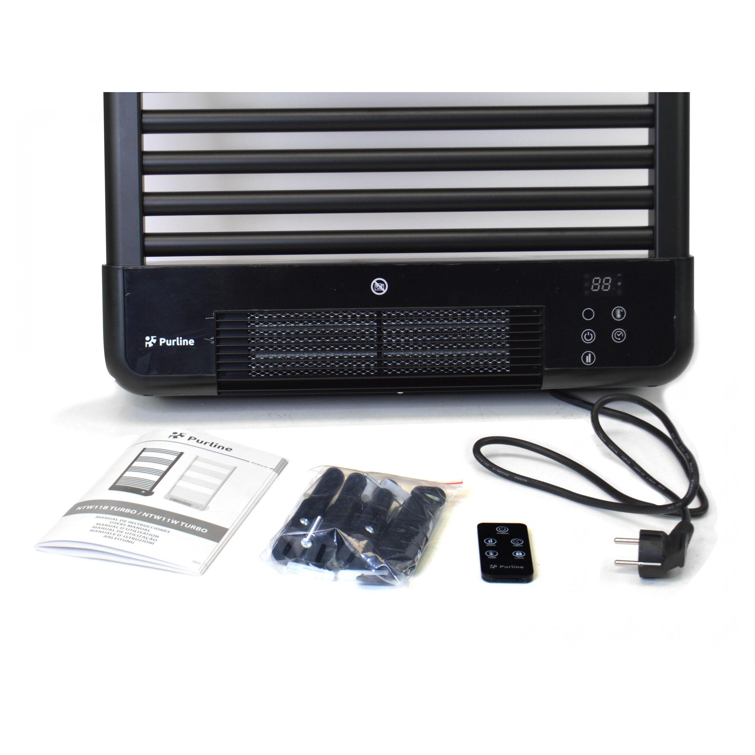 Radiador Toallero con calefactor integrado y control WiFi NTW-11B TURBO PURLINE 2000 W