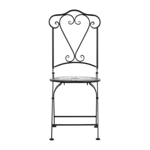 Set 2 sedie da esterno in metallo bistrò nero