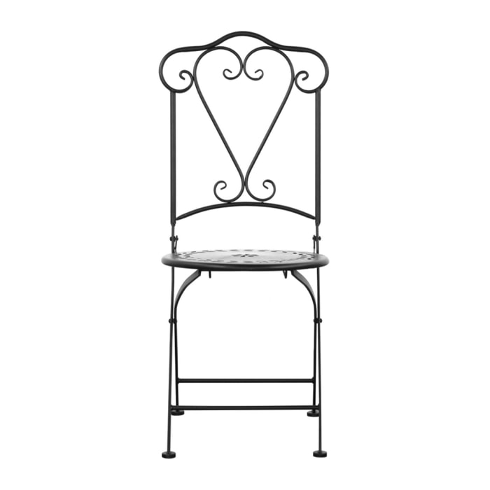 Set 2 sedie da esterno in metallo bistrò nero