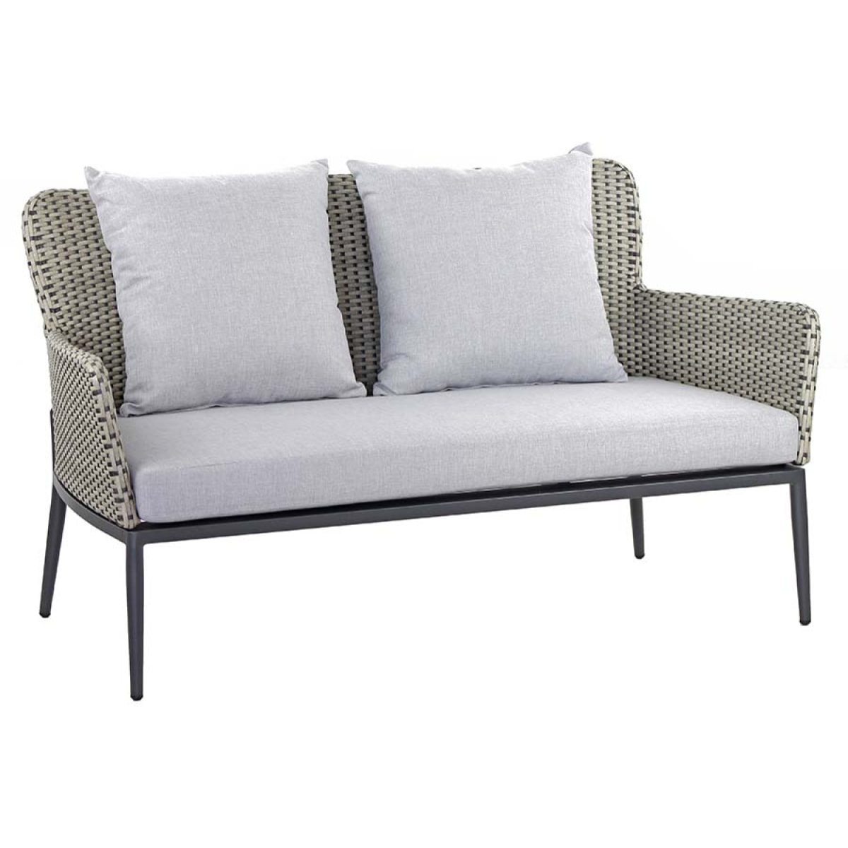 Set divano, poltrone e tavolino da giardino in alluminio e rattan pe Luxury