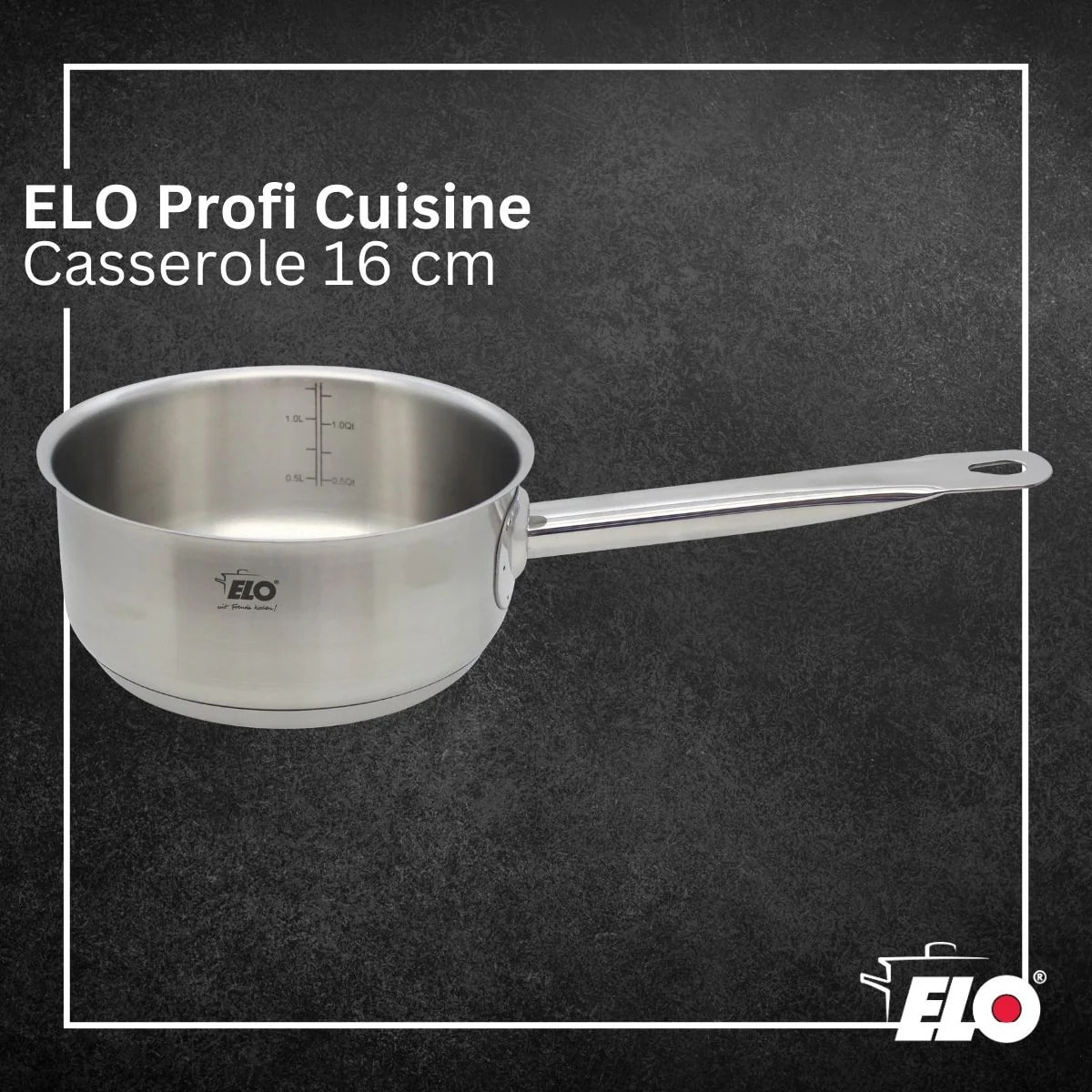 Casserole en inox 16 cm d'1 litre Elo Profi Cuisine