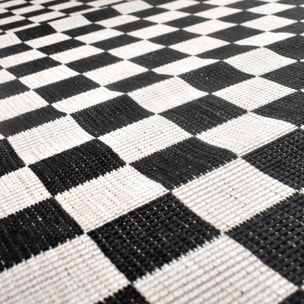 Tapis extérieur, kilim reversible motif damier EX1 DALMA