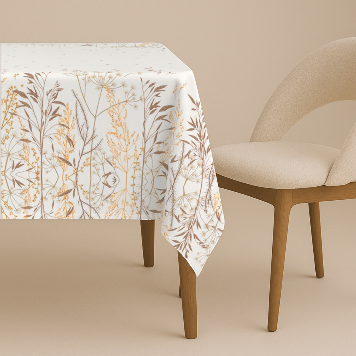Naturals - Mantel de Tela Estampado - Antimanchas - 100% Algodón - Half panamá - Mont Herbes