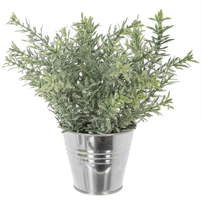 Plante artificielle - pot en métal - H25 cm