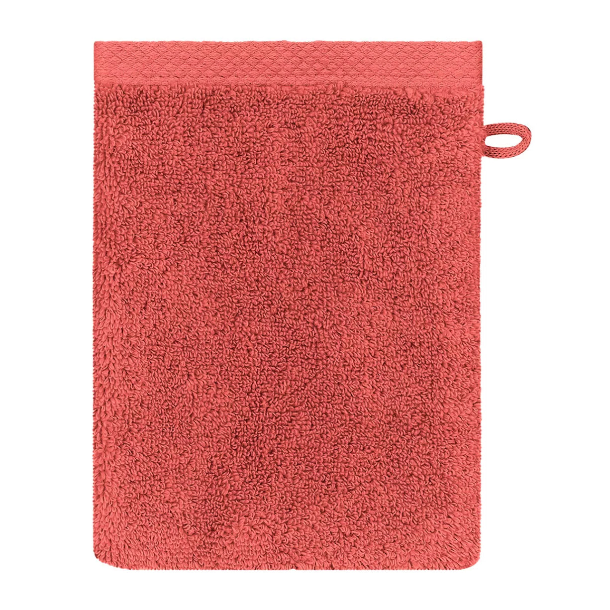 Gant de toilette pur coton 550 g/m² uni rose Elea corail