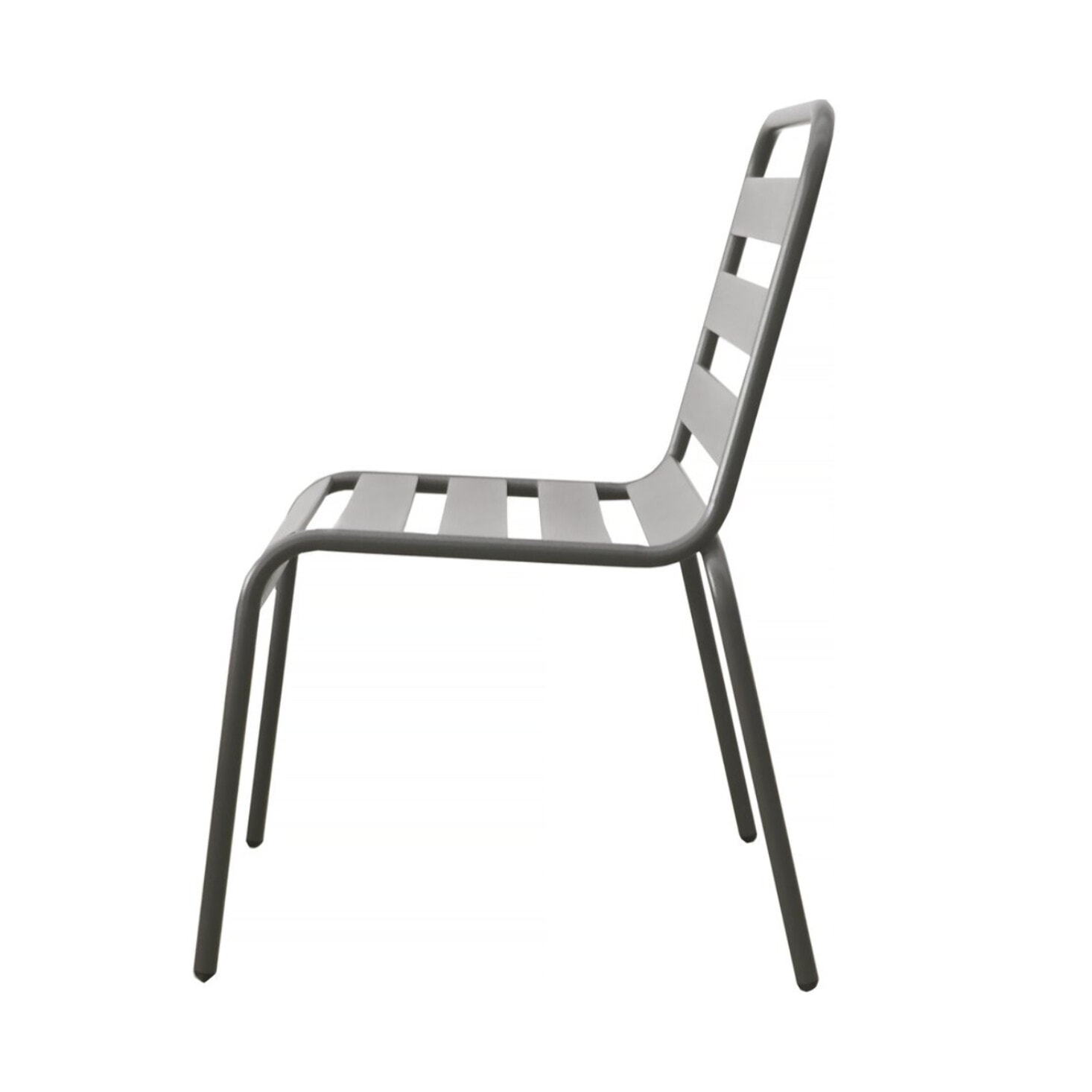 Lot de 2 chaises de jardin en métal empilables "Bilbao" - Taupe