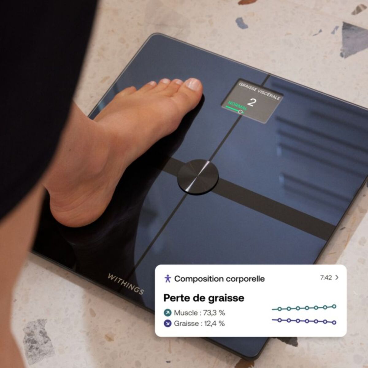 Pèse personne connecté WITHINGS Body Smart Blanc