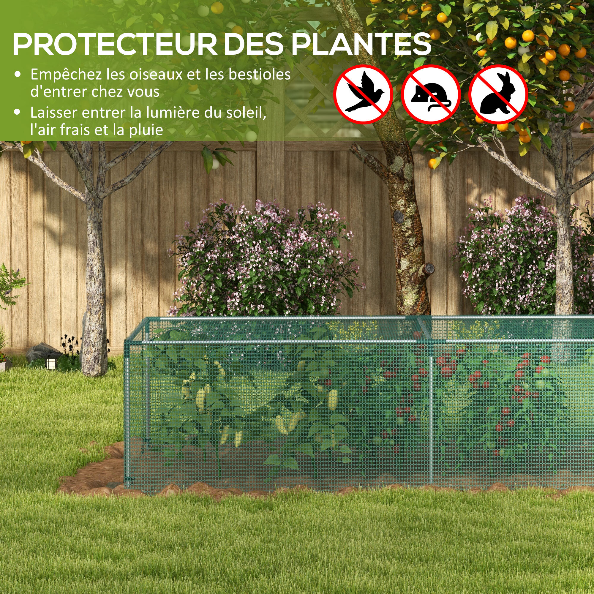 Serre de jardin serre à tomates filet protection porte HDPE vert