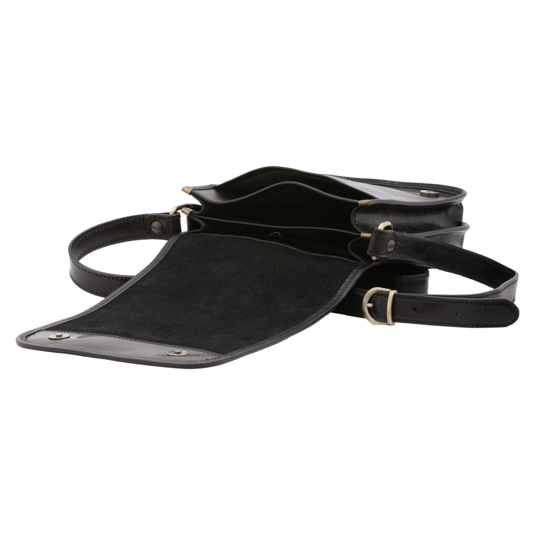 Borsa a tracolla uomo in vera pelle - Modello False - Made in Italy - 23.0 x 20.0 x 9.0 cm