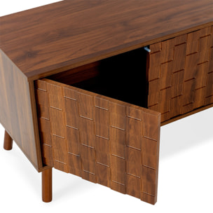 Mueble tv Canadá 4 puertas efecto Nogal