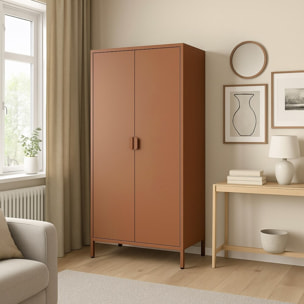 Armadio in metallo 2 ante 80x40x170h cm mattone - Pop