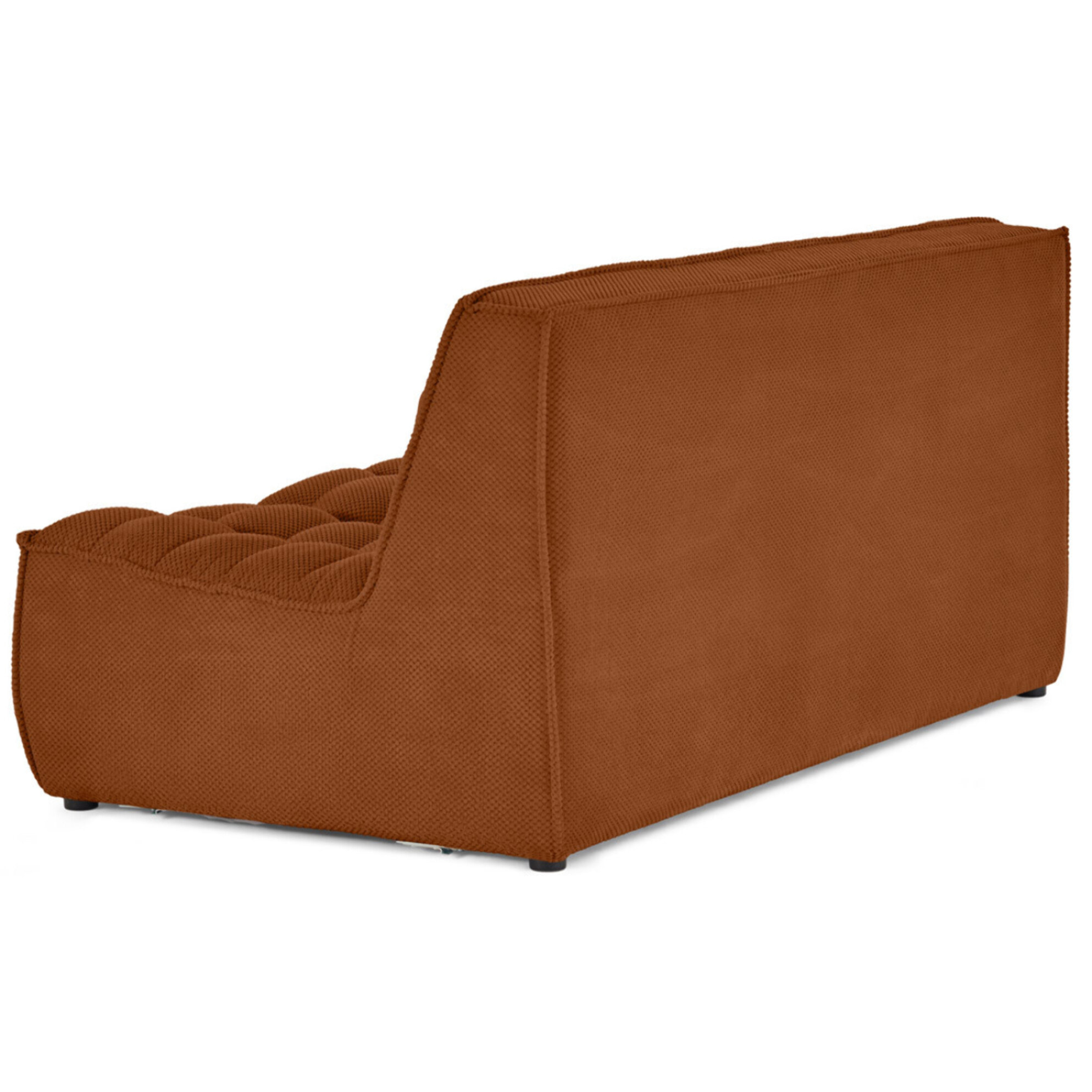 Ellie - module d'assise sans accoudoir 2 places en velours texturé - Terracotta